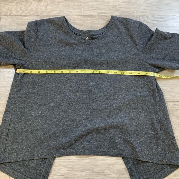Adidas Grey Open Back Short Sleeve T-Shirt - Picture 12 of 13